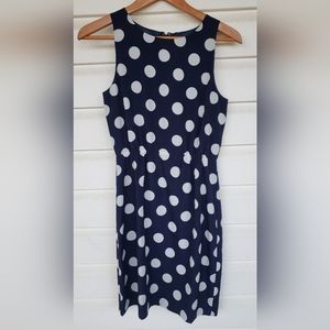 J. CREW Navy White Polka Dots Chiffon Dress!!!